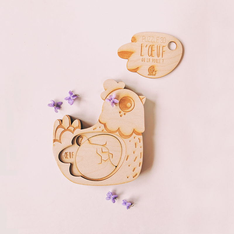 Lot de 4 puzzles d'encastrement en bois pour enfants, nom en anglais