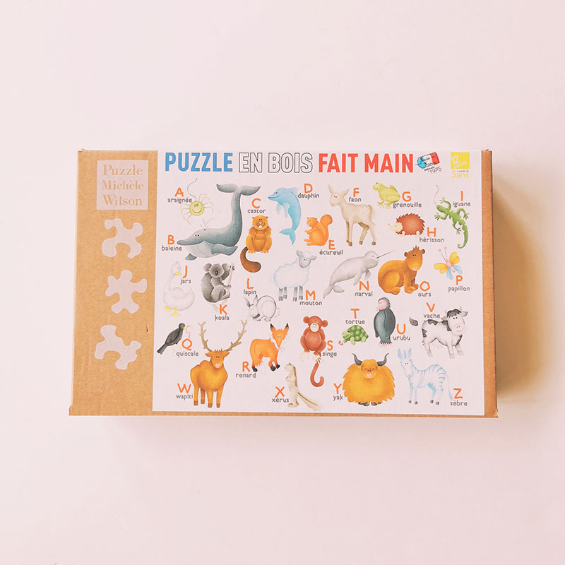 puzzle en bois pour enfant 3 ans l'alphabet des animaux michèle wilson