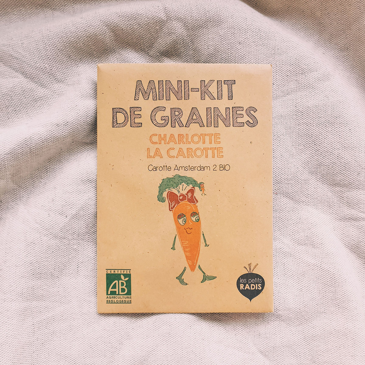 Mini kit de graines pour enfant bio - Charlotte la carotte