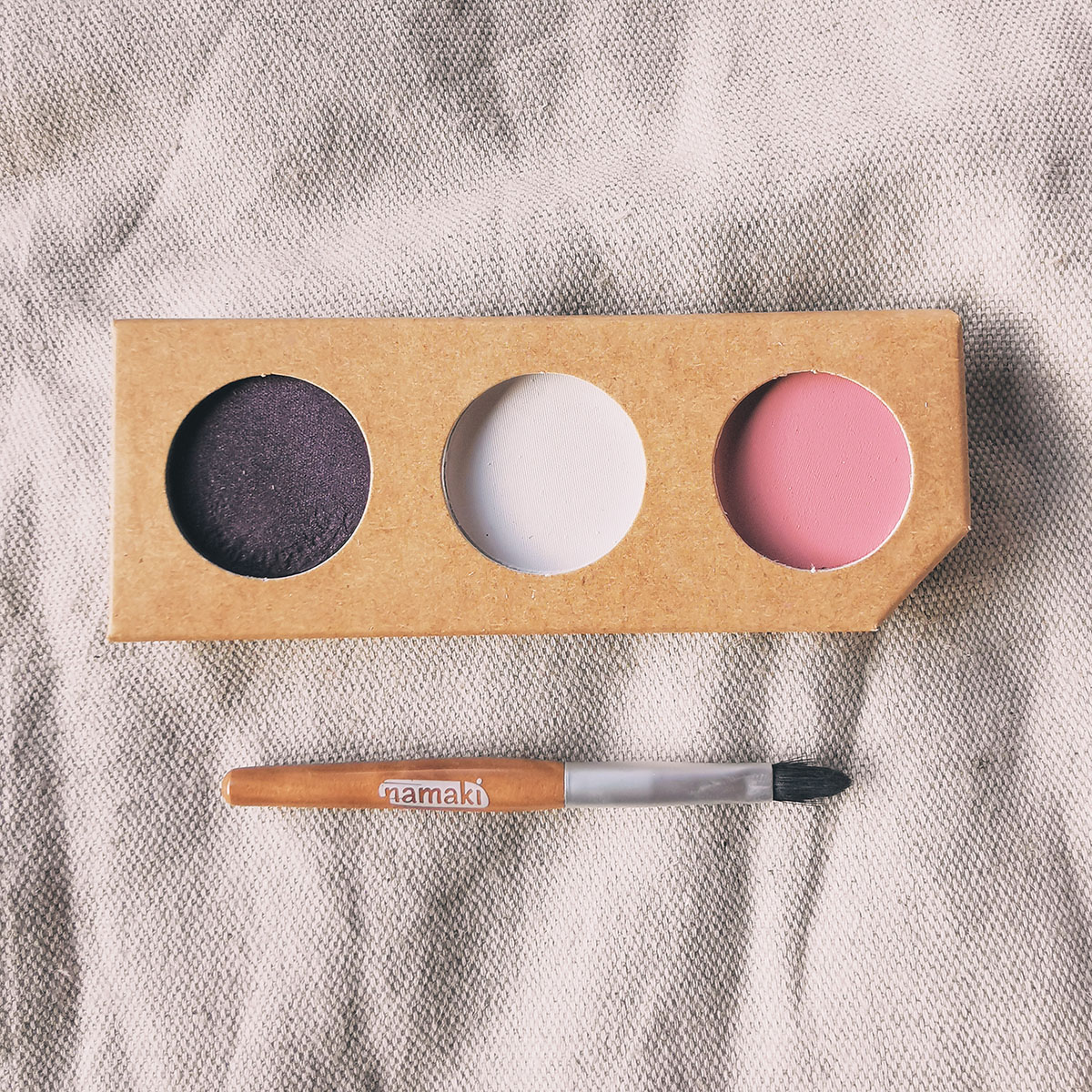 Kit de maquillage naturel 3 couleurs - Rose, blanc et violet