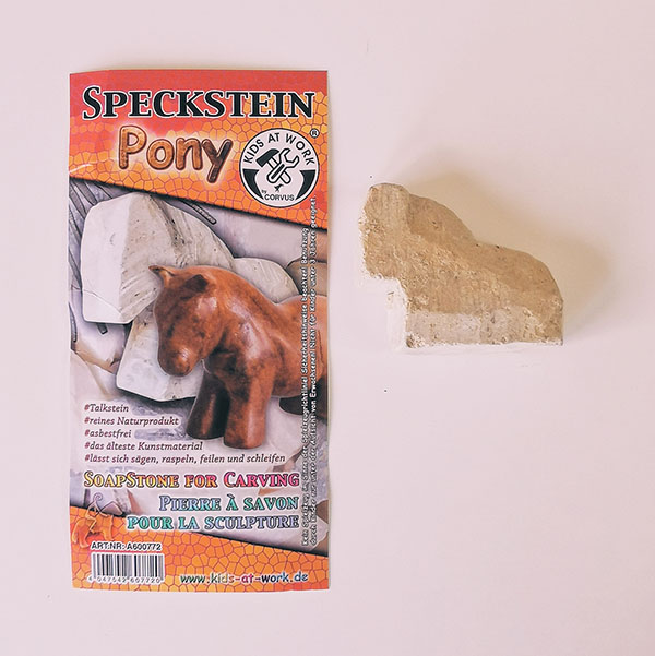 Kit de fabrication d\'un poney en pierre à savon