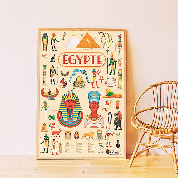 Poster éducatif avec autocollants - l\'Egypte ancienne