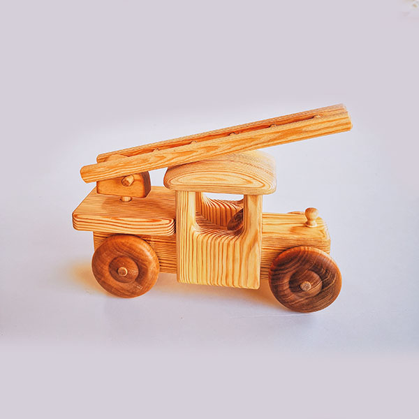 Camion dépanneuse jouet en bois naturel - Debresk