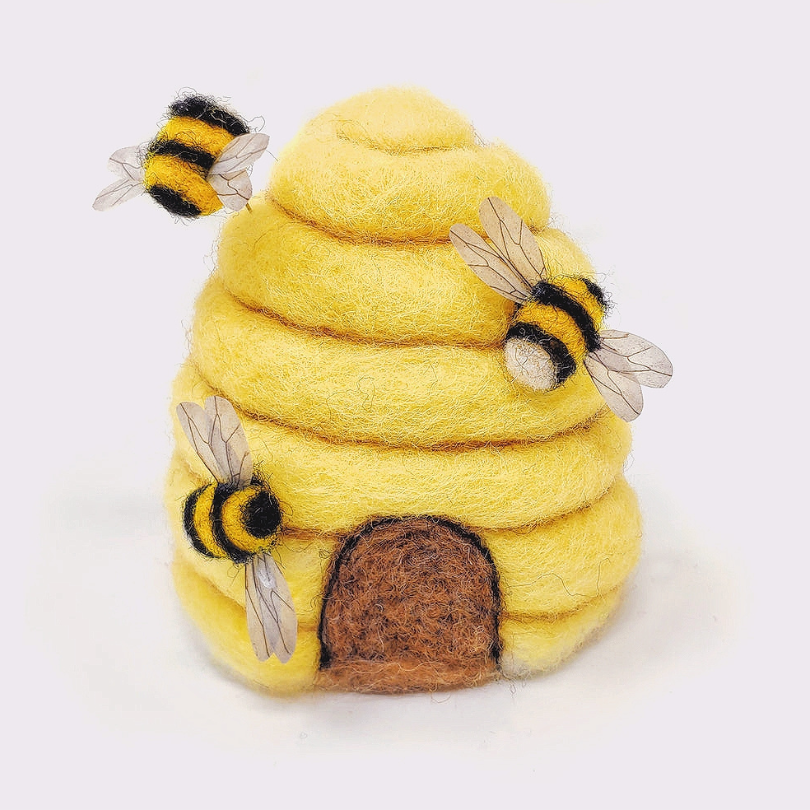 Kit ruche d\'abeilles en laine feutrée
