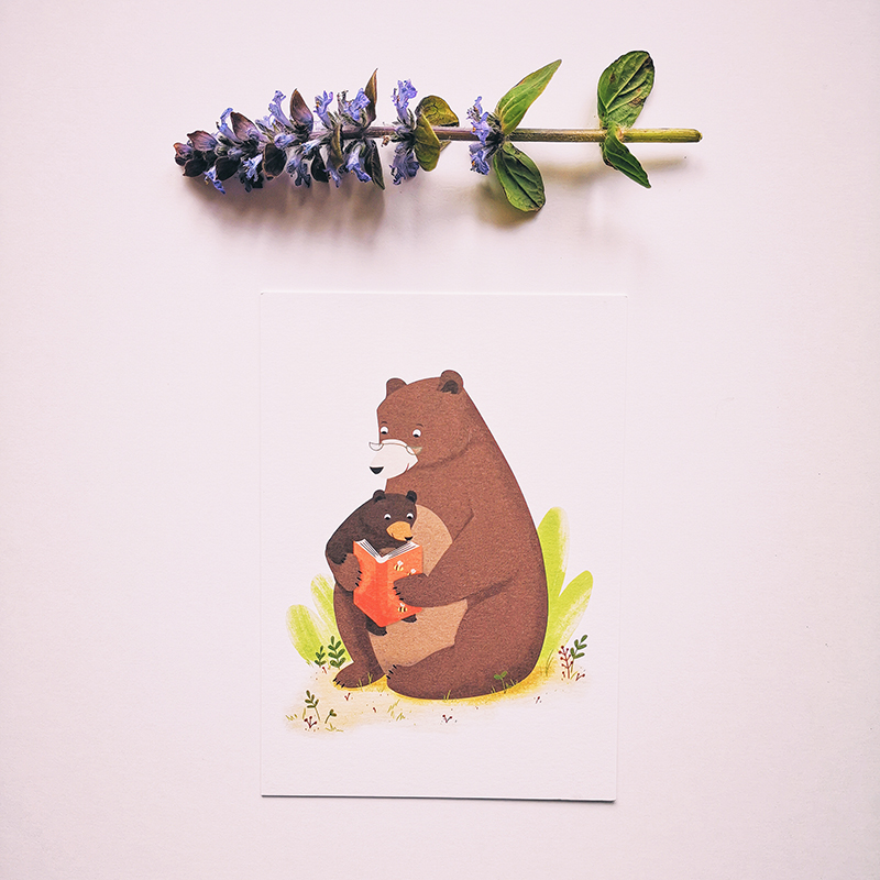 Carte postale - Grand-père ours