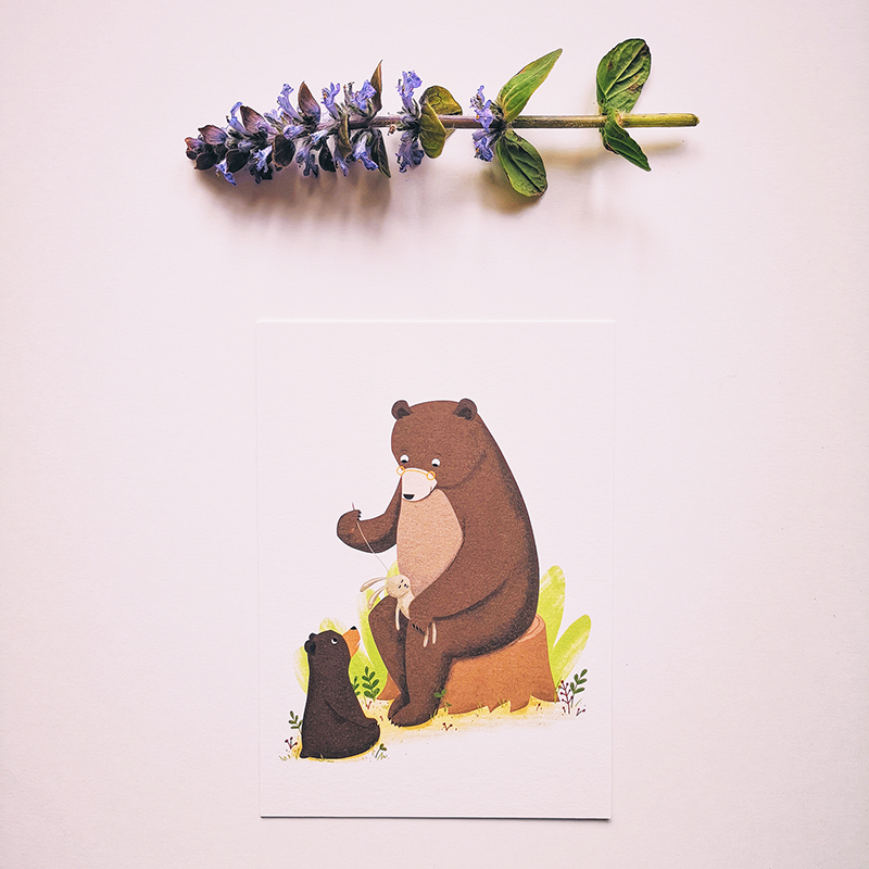 Carte postale - Grand-mère ours