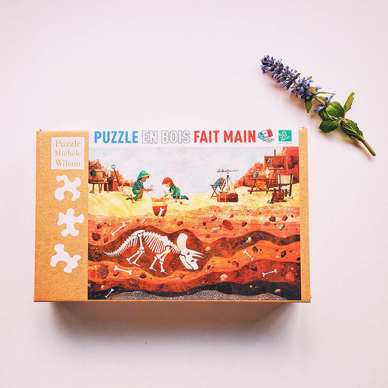 Puzzle en bois 50 pièces - Fouilles de dinosaures