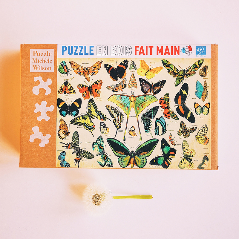 Puzzle en bois 100 pièces - Papillons vintage