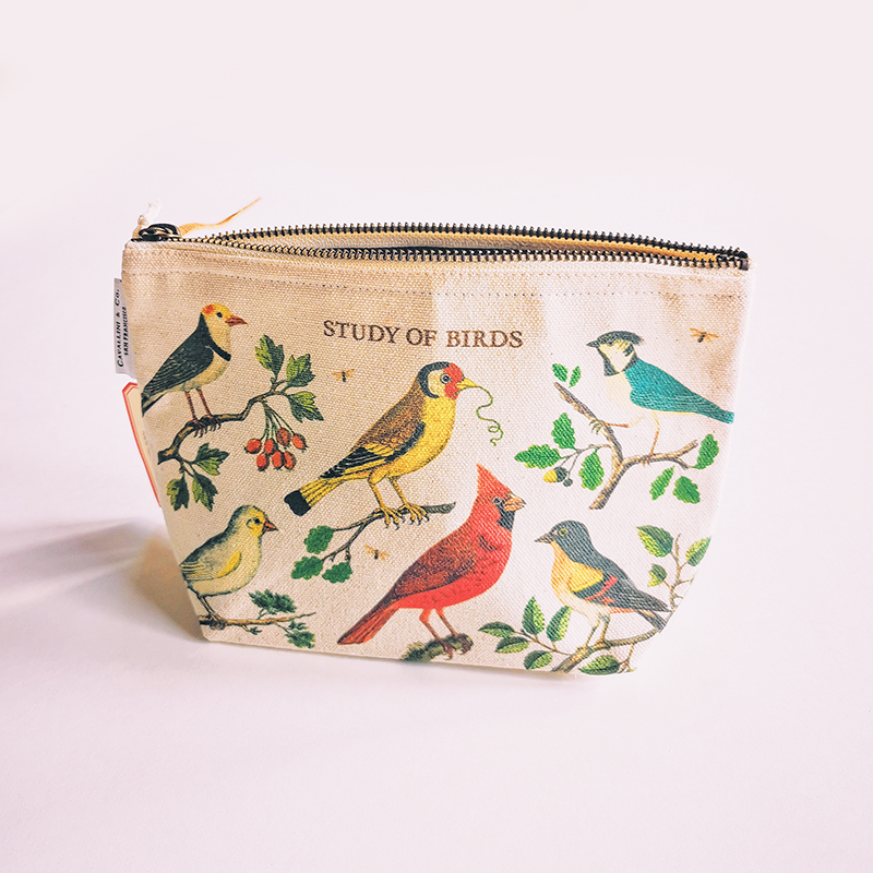 Trousse de toilette en toile épaisse - Oiseaux