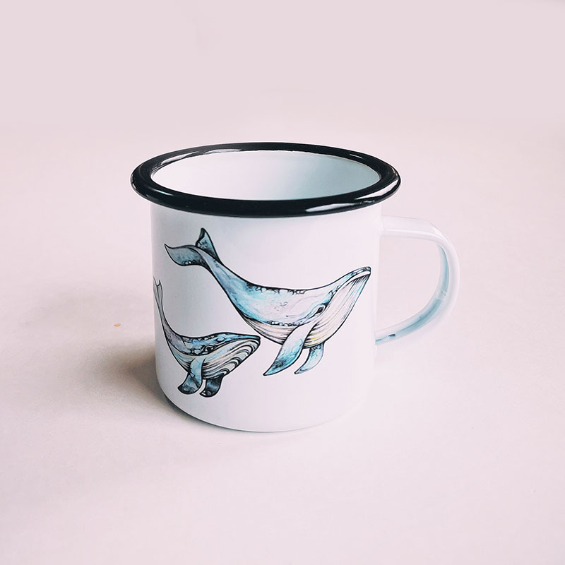 Tasse en émail - Baleine