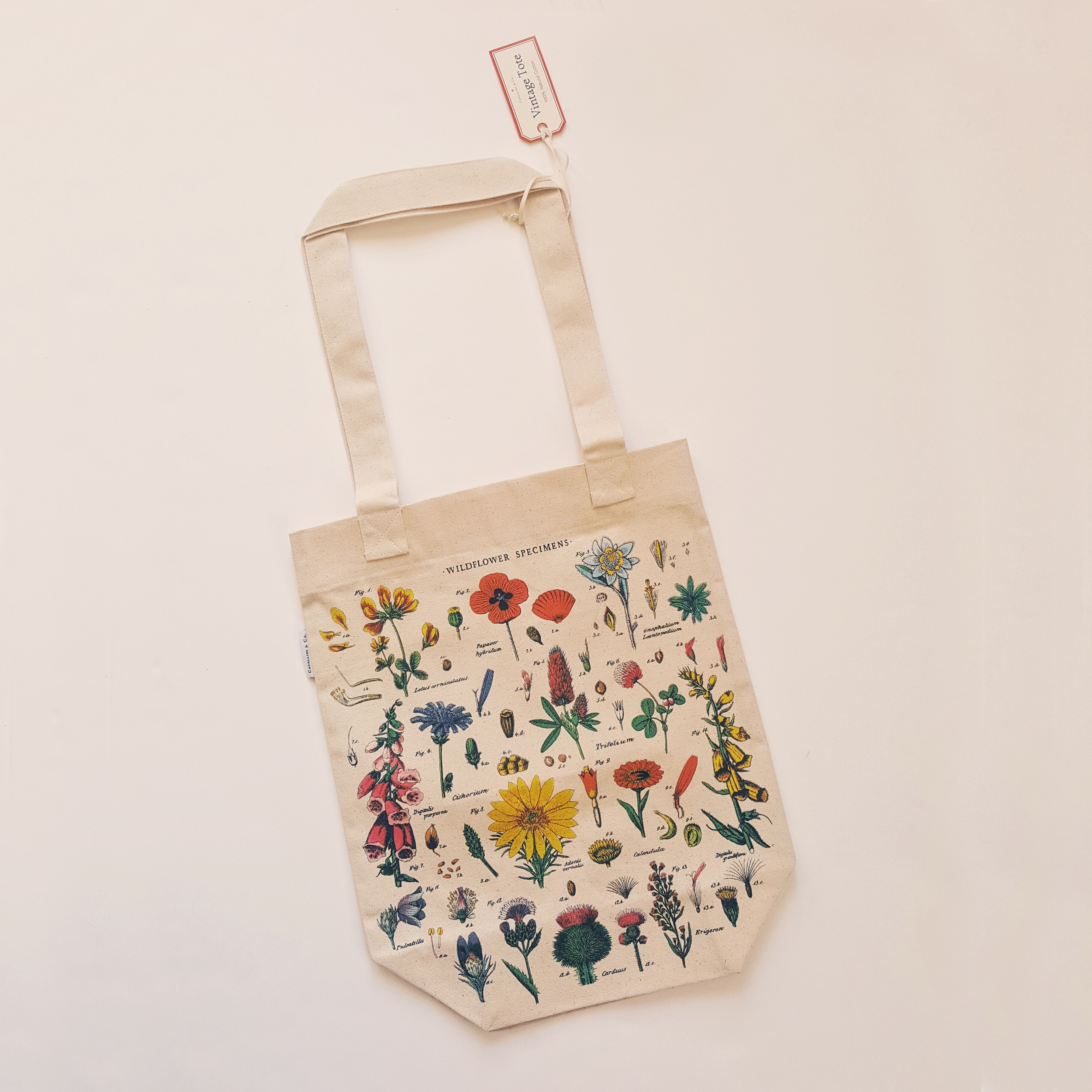 Sac vintage en toile épaisse - Fleurs sauvages