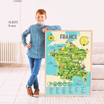 poster de france avec autocollants poppik pour apprendre la géographie