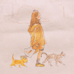 sac cadeau en toile zéro déchet illustré enfant et chat mistigri by bm