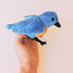 Oiseau en bois siffleur bleu - Artisan du Jura