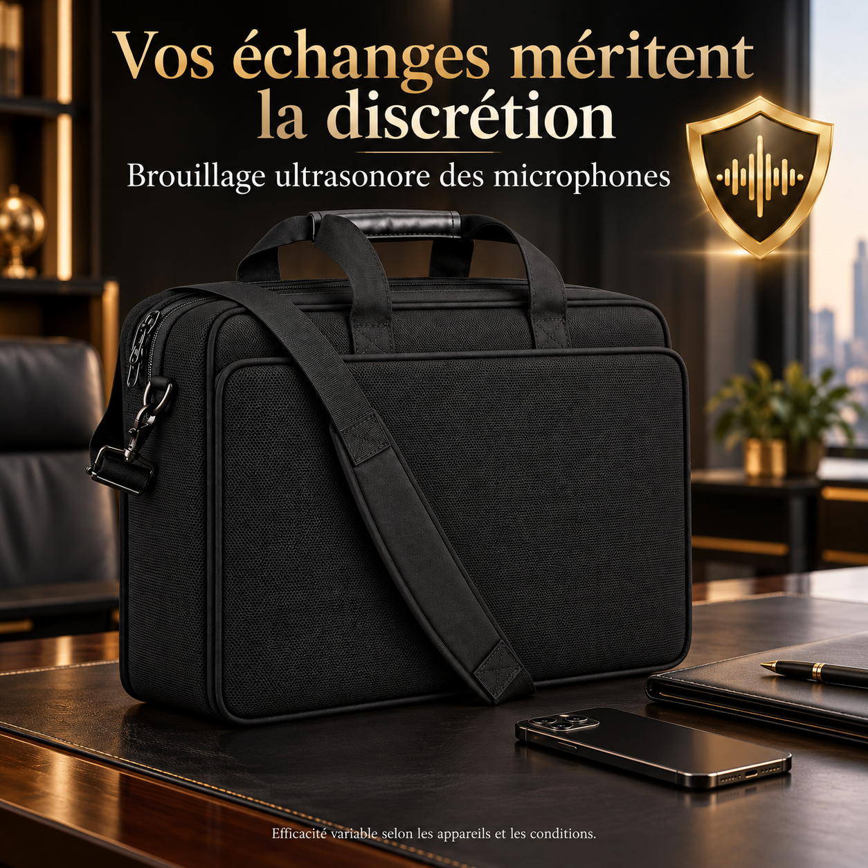 ANGEL EXECUTIVE sur un bureau avec téléphone et dossier fermé