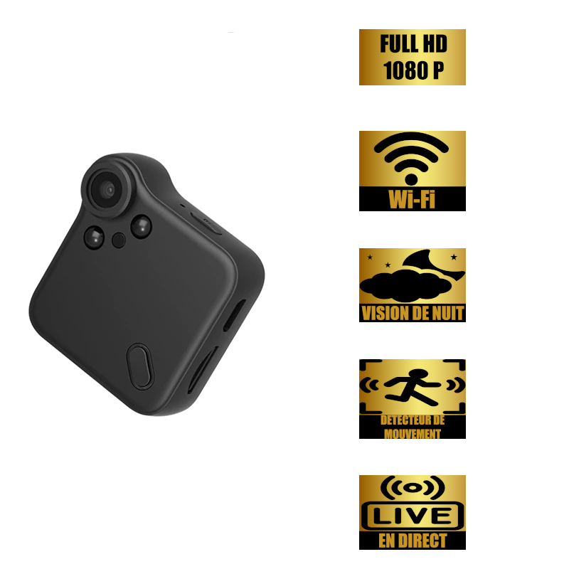 Caméra Espion Mini DEPUIS 1999 C.N.E.R. TRADING - Full HD 1080p, Vision Nocturne, Détection Mouvement, Carte SD 64GB Incluse