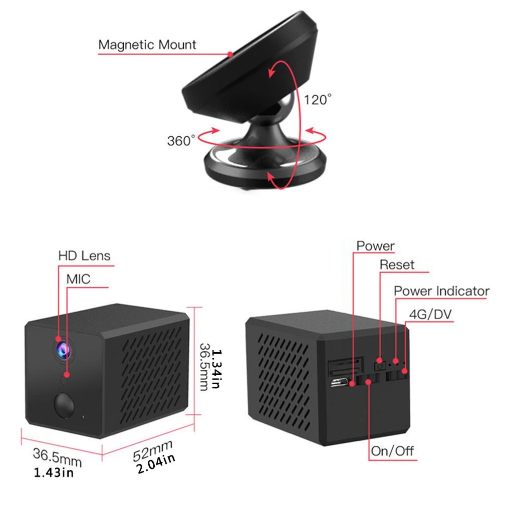 Mini caméra espion 4G longue autonomie