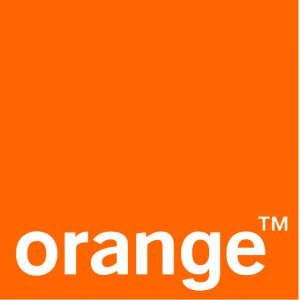 Logo Orange sur fond orange