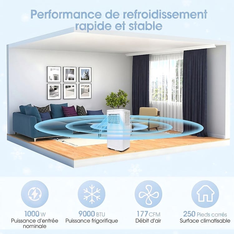 Climatiseur mobile avec caméra epsion 4K UHD Wi-Fi integré