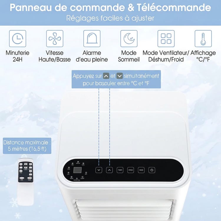 Climatiseur mobile avec caméra epsion 4K UHD Wi-Fi integré
