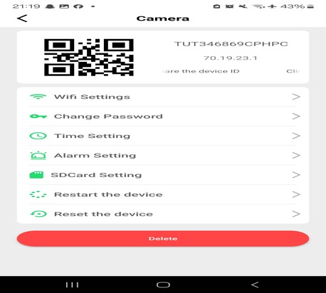 Interface de réglages LookCam Pro