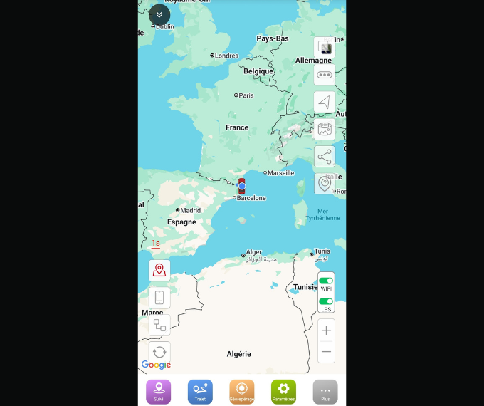 interface android traceur gps espion