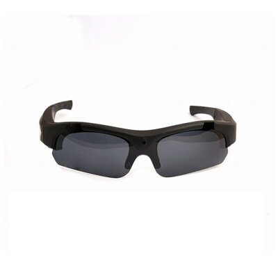Lunettes de soleil caméra espion noires vues de face