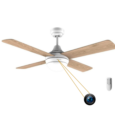 Ventilateur plafonnier avec LED caméra espion