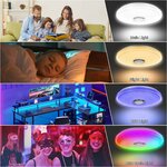 Caméra espion plafonnier : exemples d’éclairage blanc, veilleuse, RGB et cycle multicolore de la lampe