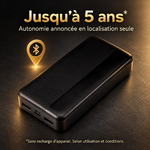 Batterie localisable : autonomie annoncée jusqu’à 5 ans pour la localisation seule, sans recharge d’appareil