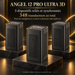 ANGEL 12 PRO ULTRA 3D : ensemble de trois dispositifs synchronisés et 348 transducteurs au total