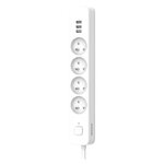 Multiprise microphone espion Wi-Fi blanche avec quatre prises