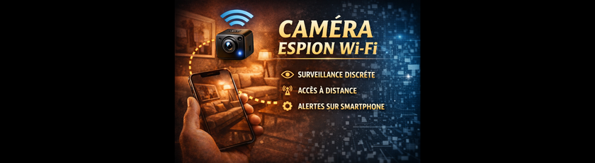 Caméra espion Wi-Fi : fonctionnement et portée — visuel du guide