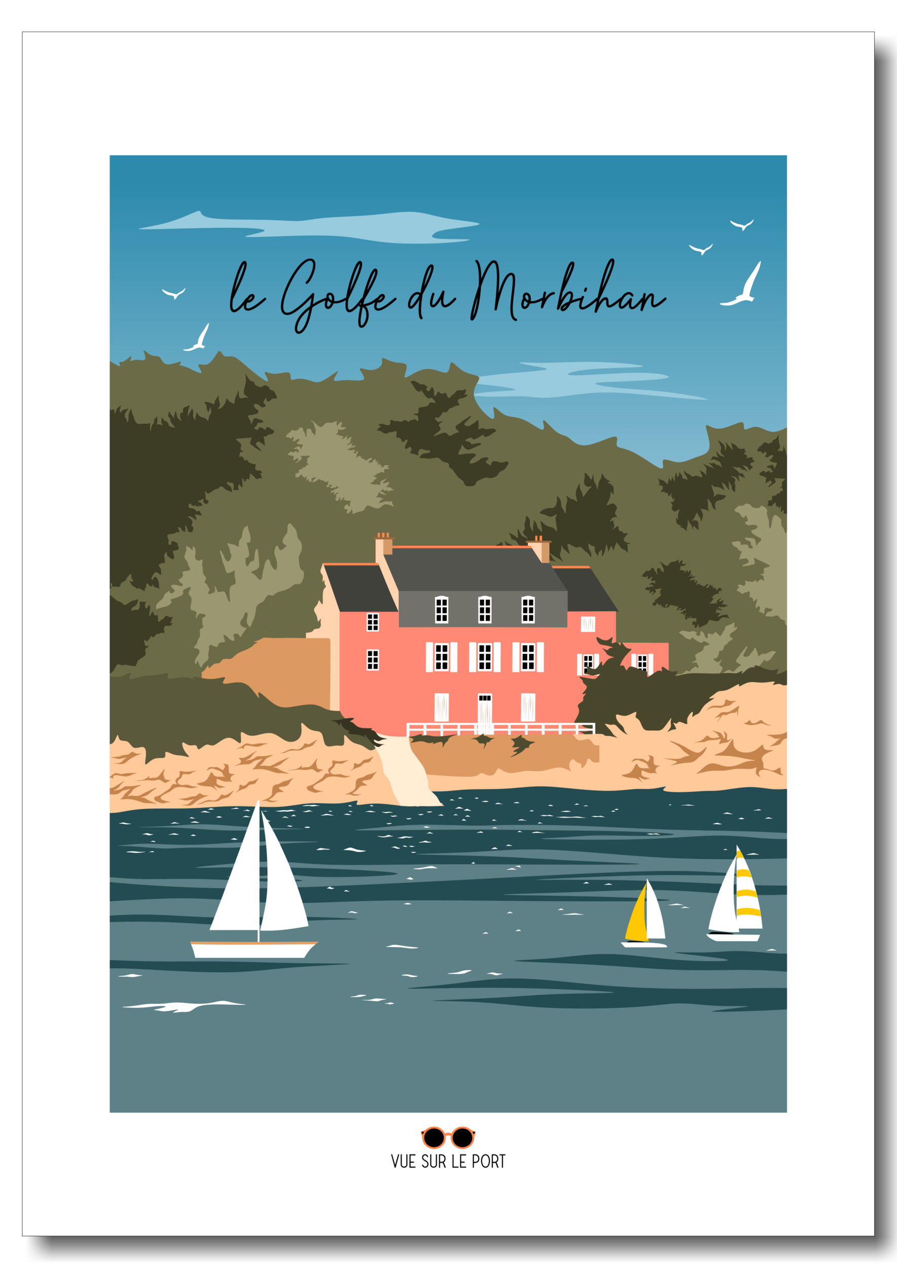 le golfe du morbihan maison rose etsy
