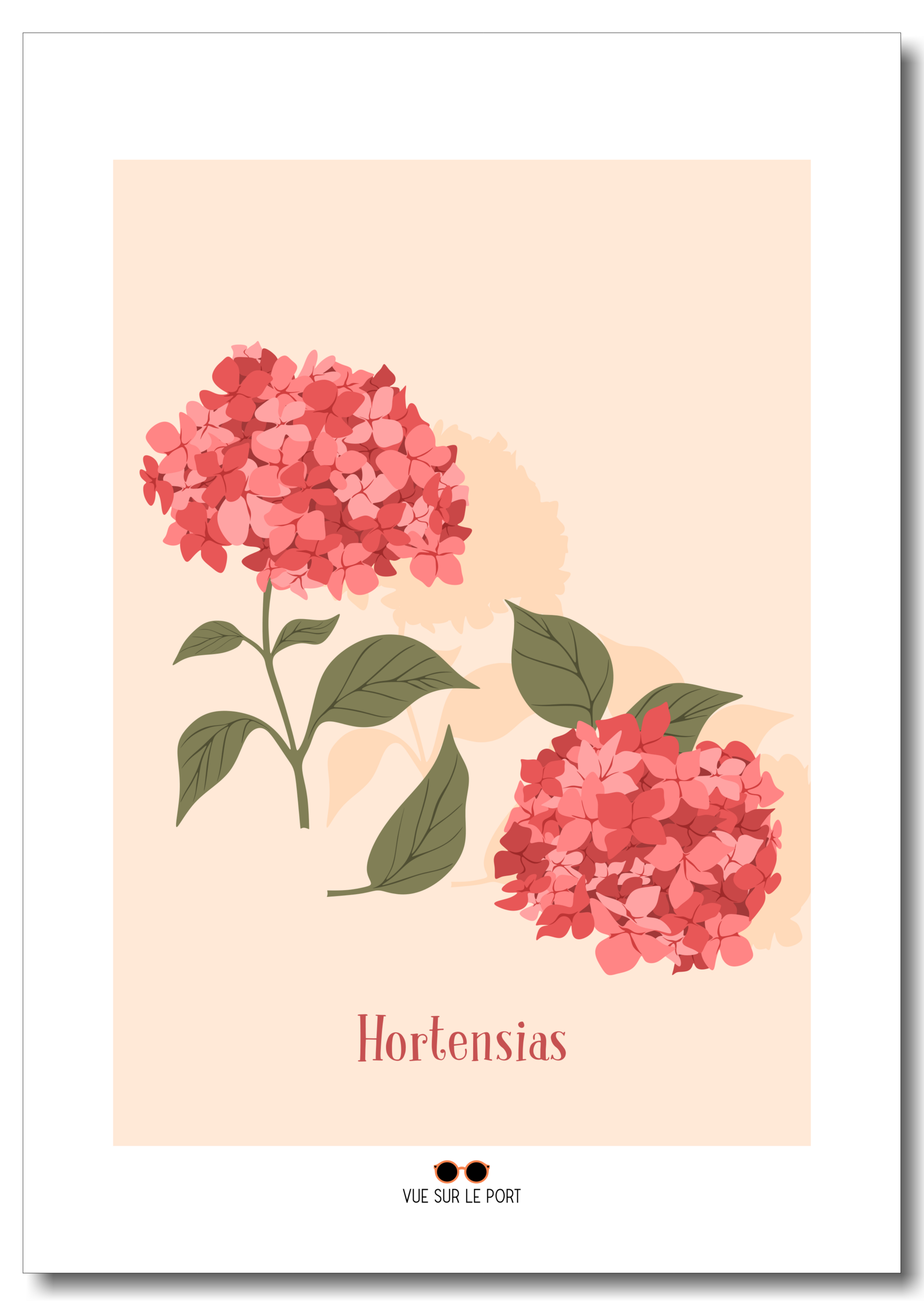 hortensias rouges etsy