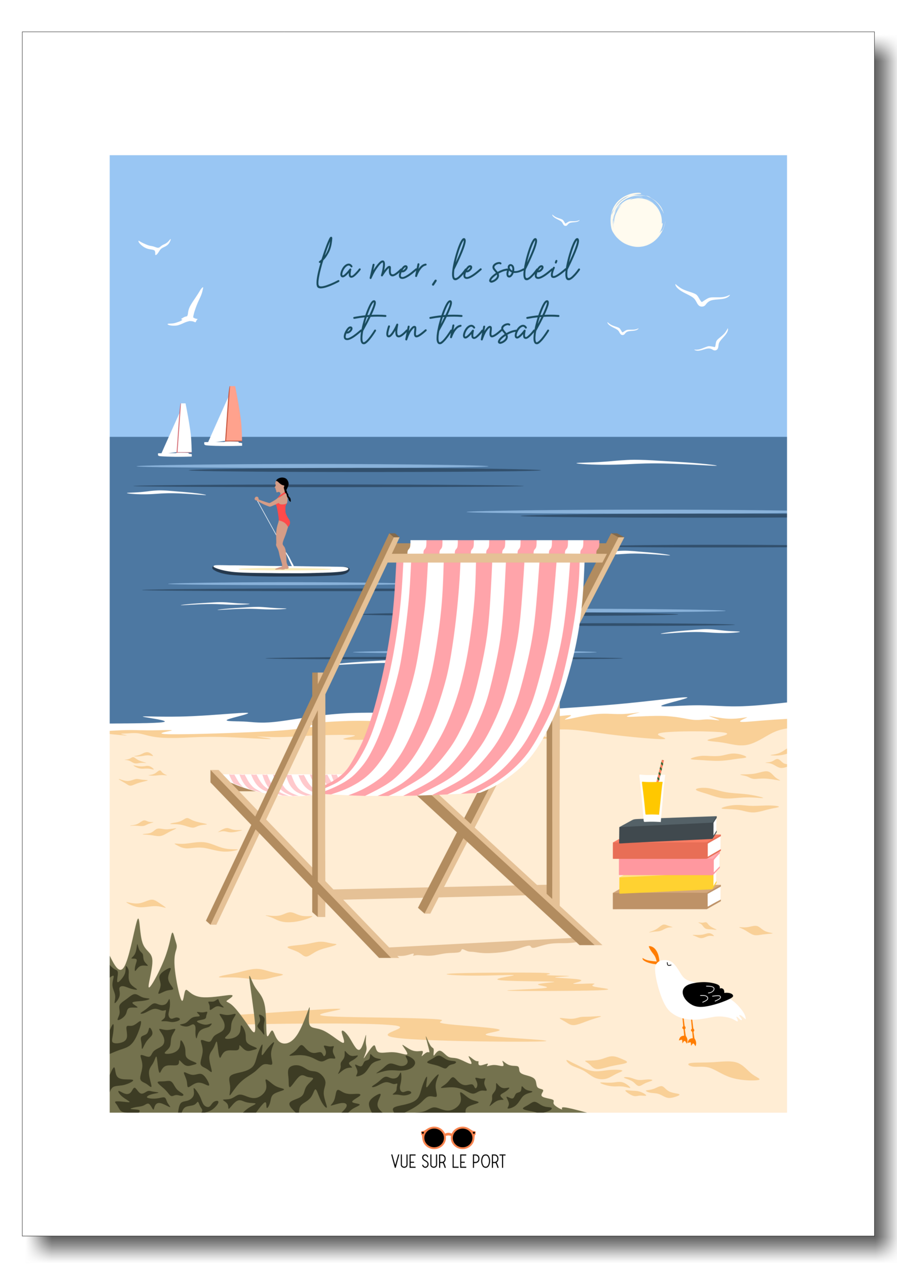 la mer le soleil et un transat etsy