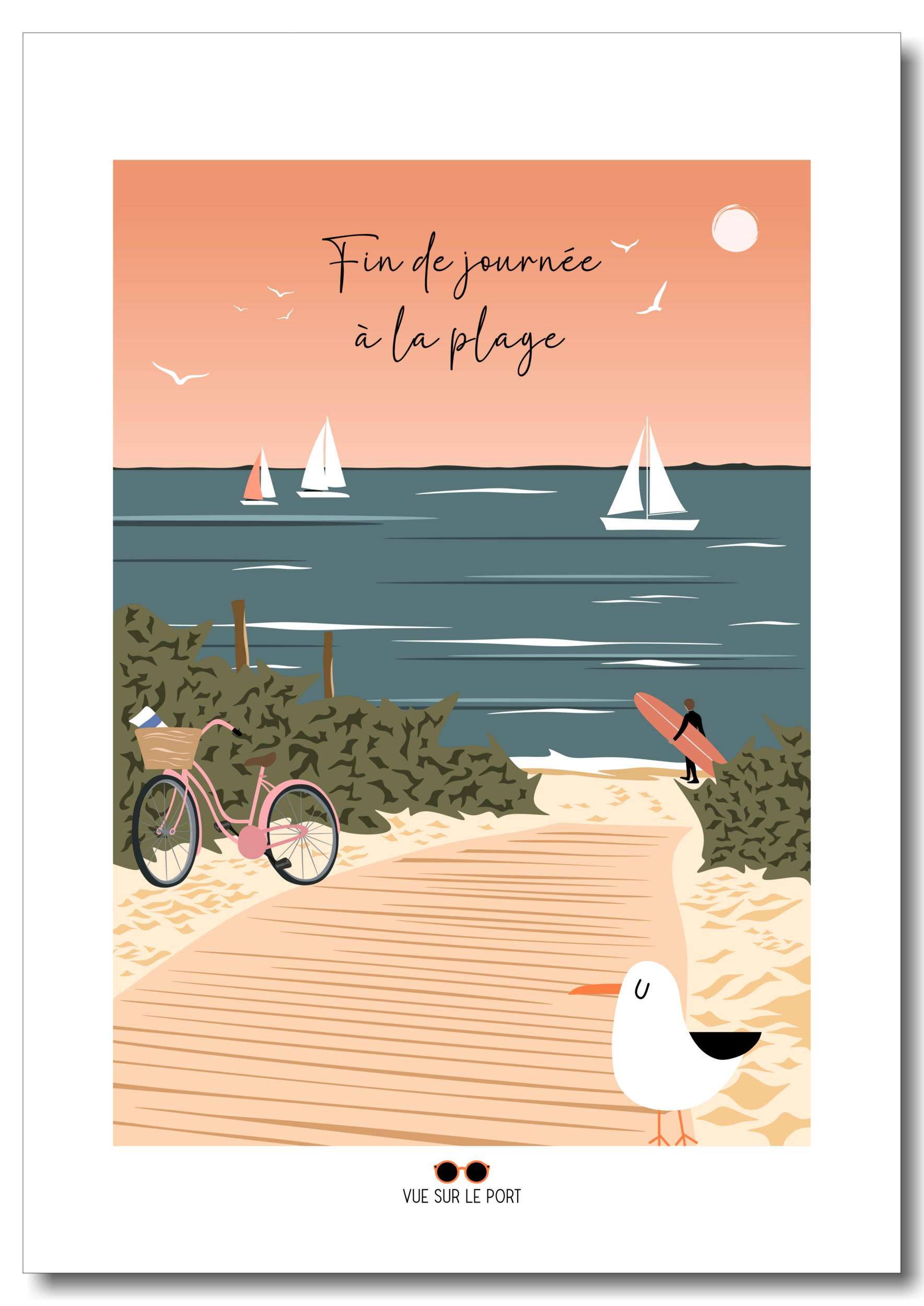fin de journée à la plage etsy