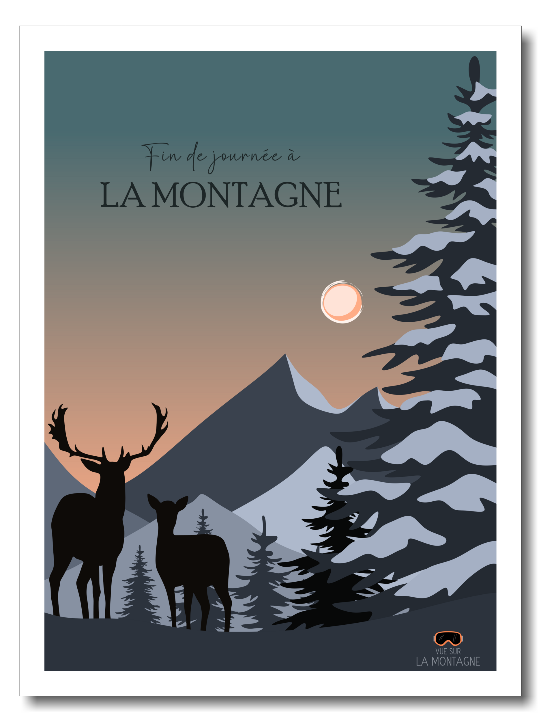 fin de journée à la montagne etsy