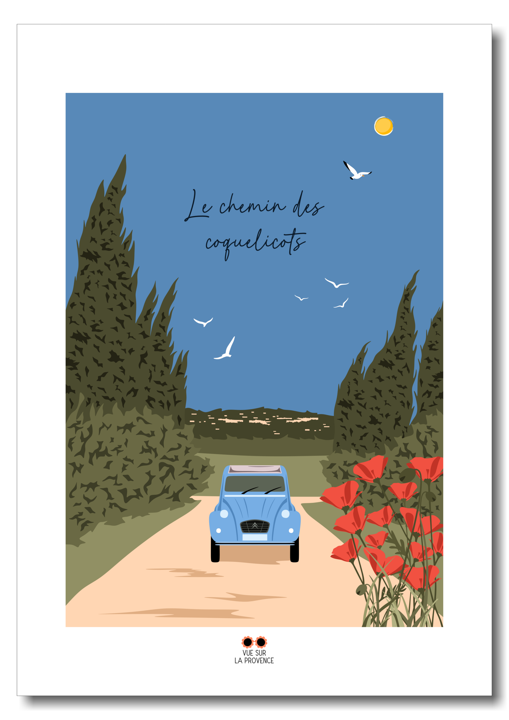 provence le chemin des coquelicots etsy