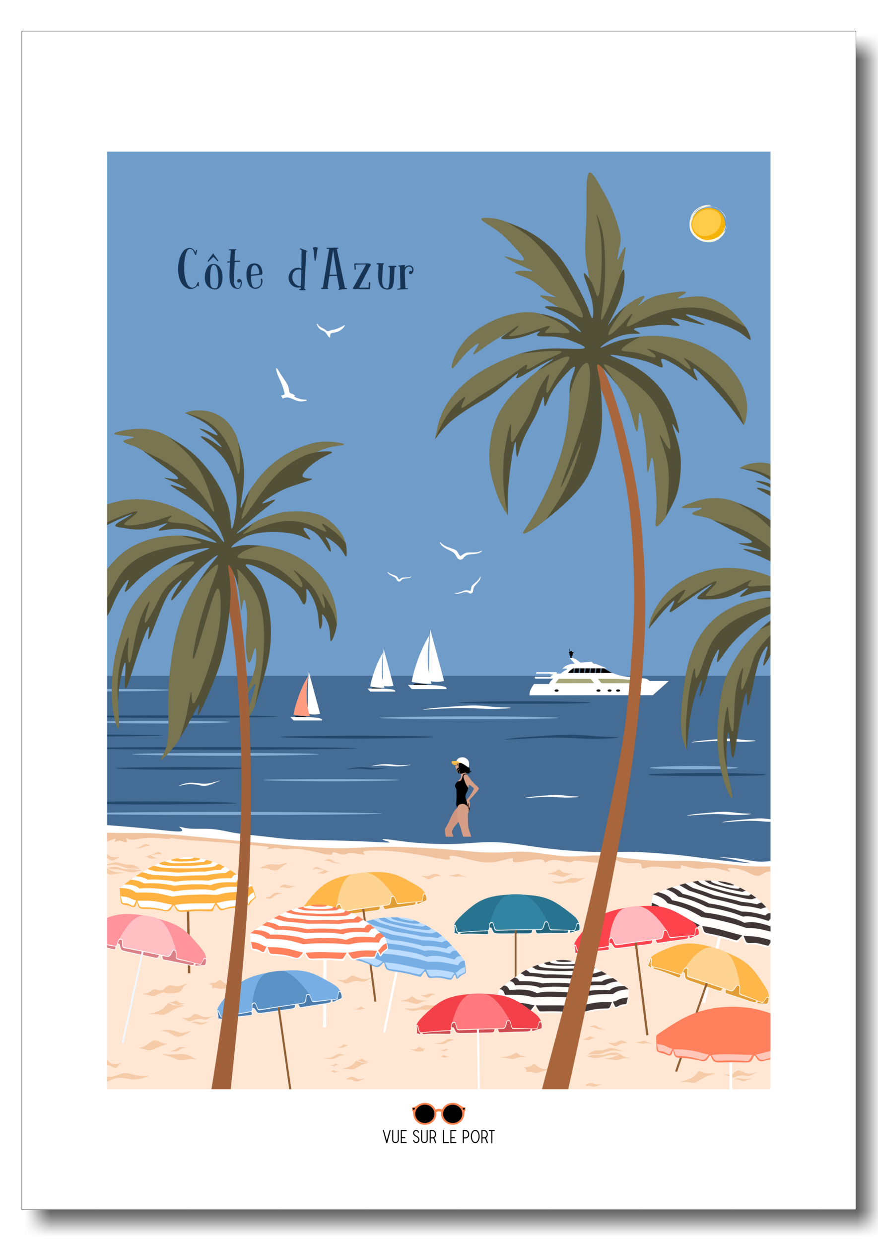 côte dazur palmiers etsy