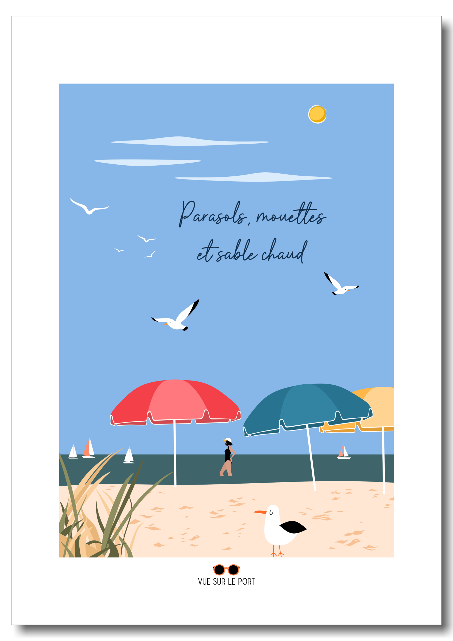 parasols, mouettes et sable chaud etsy