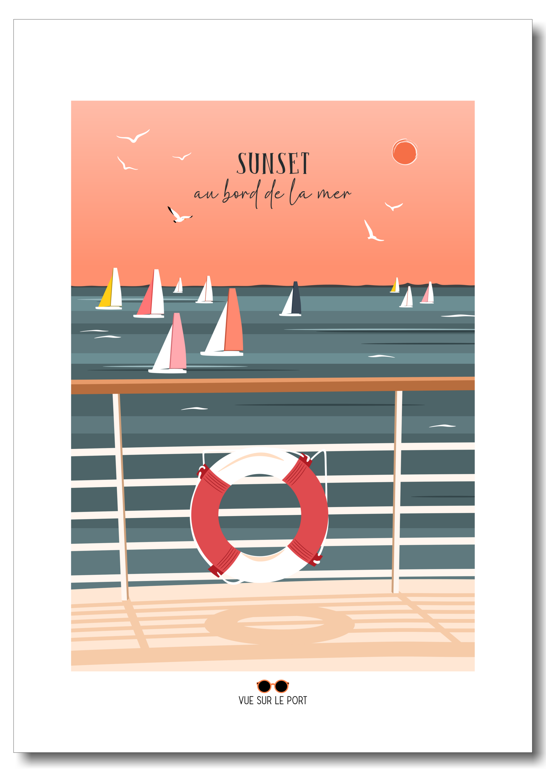 sunset au bord de la mer etsy