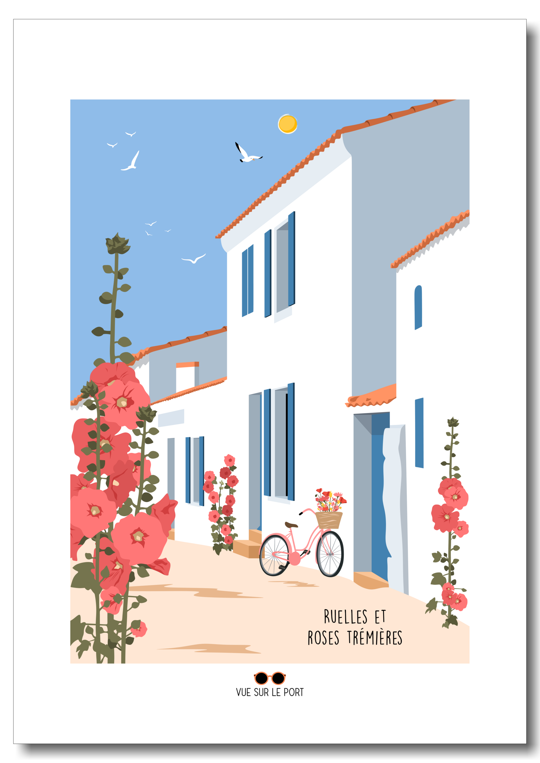 ruelles et roses trémières etsy