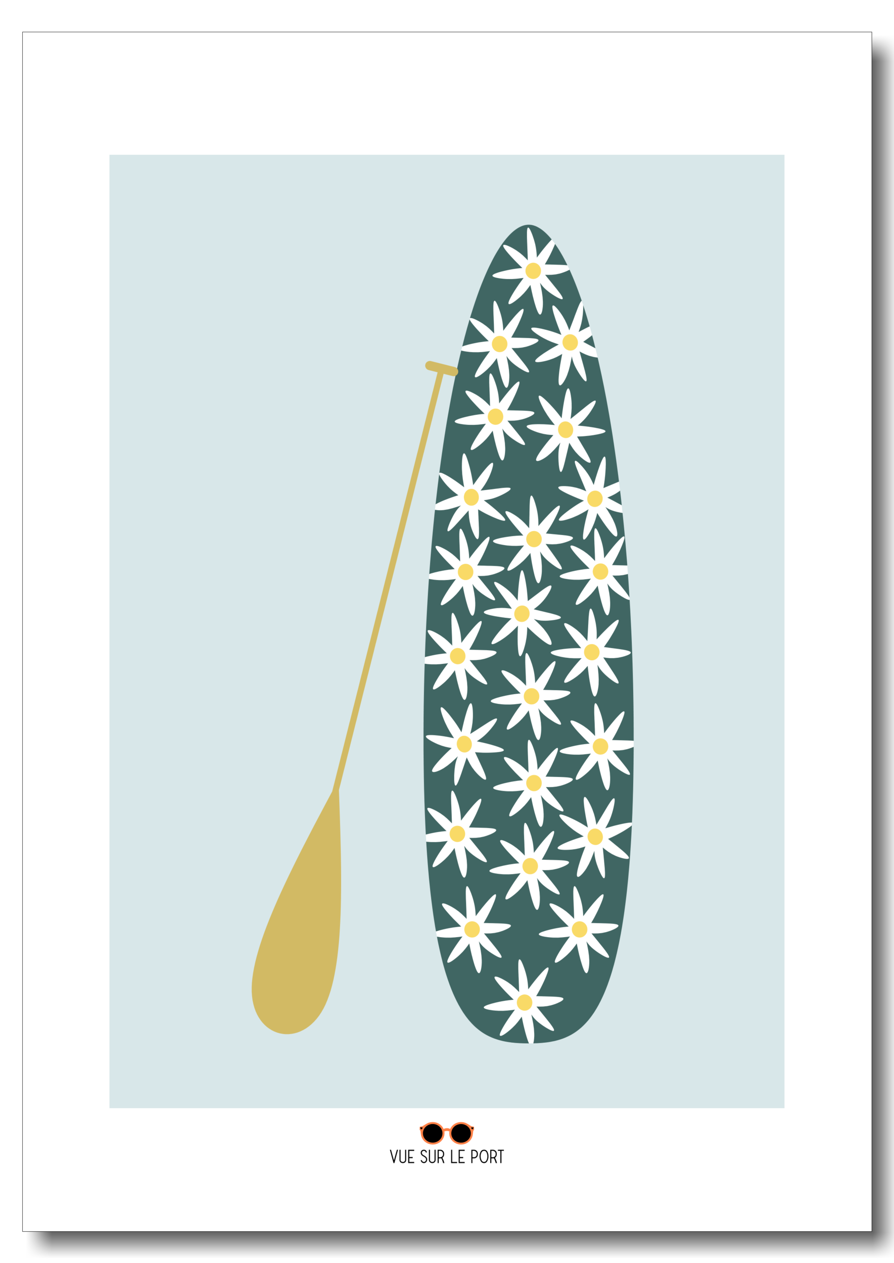 paddle marguerites fond bleu etsy