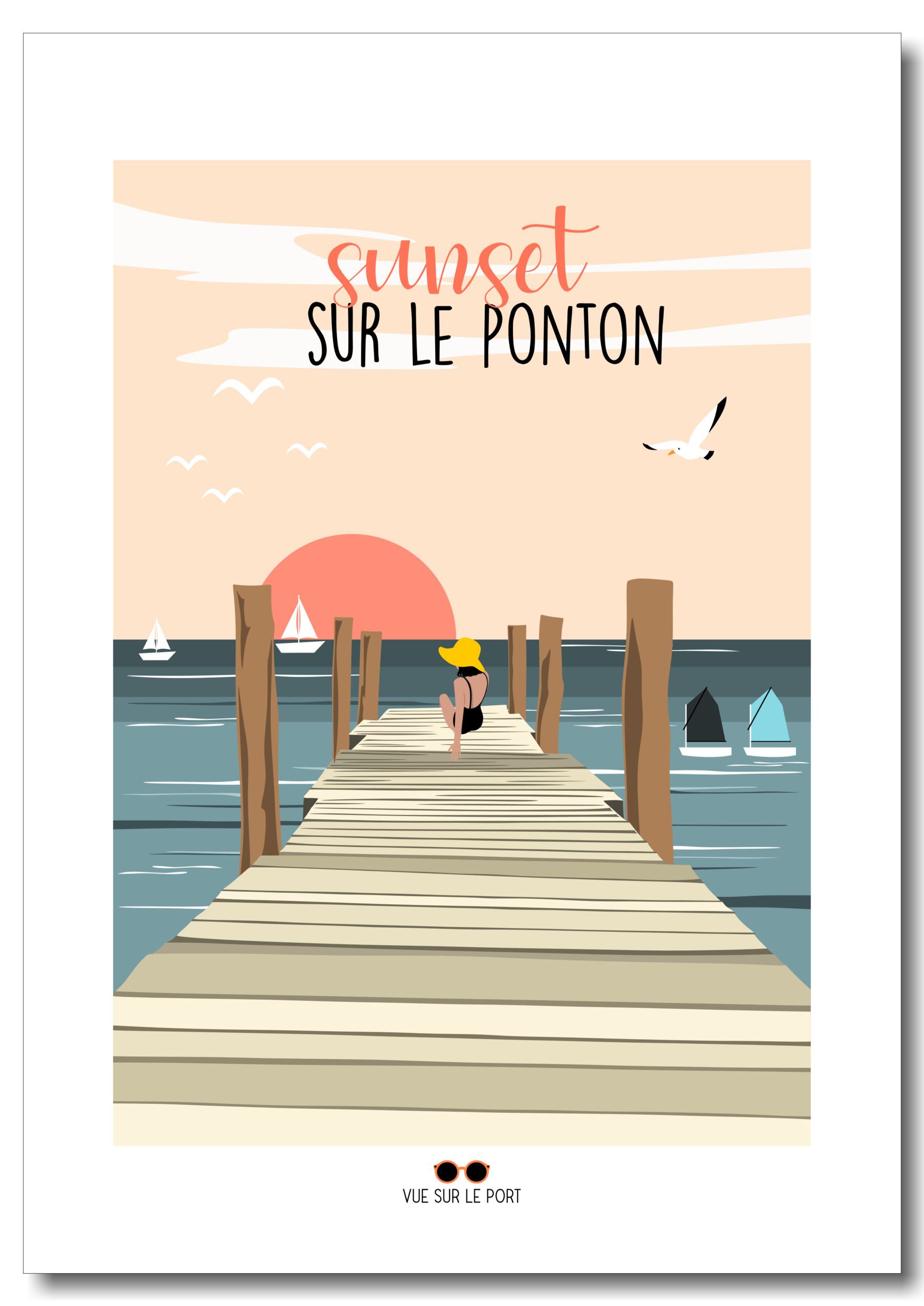 sunset sur le ponton etsy