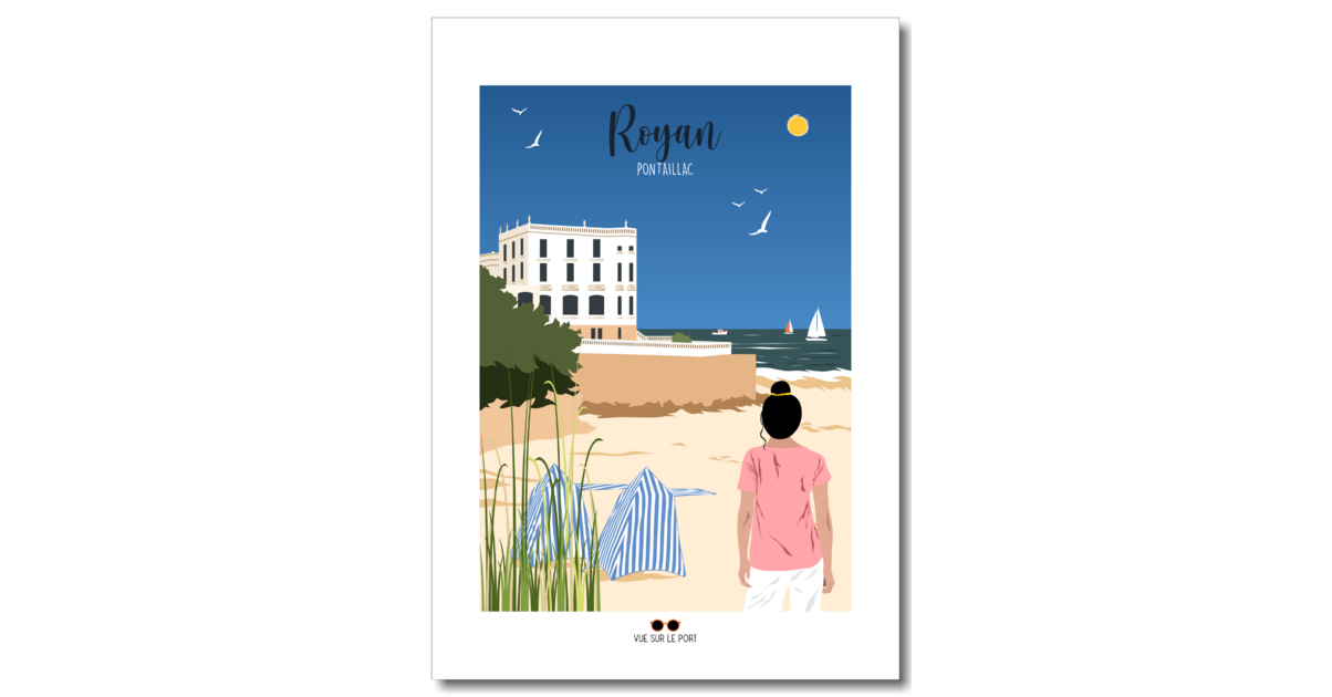 Royan - Tramway de Pontaillac - Carte postale ancienne et vue d'Hier et