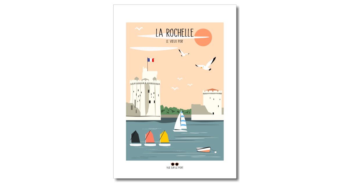 Affiche La Rochelle - Poster des Tours du Vieux-Port