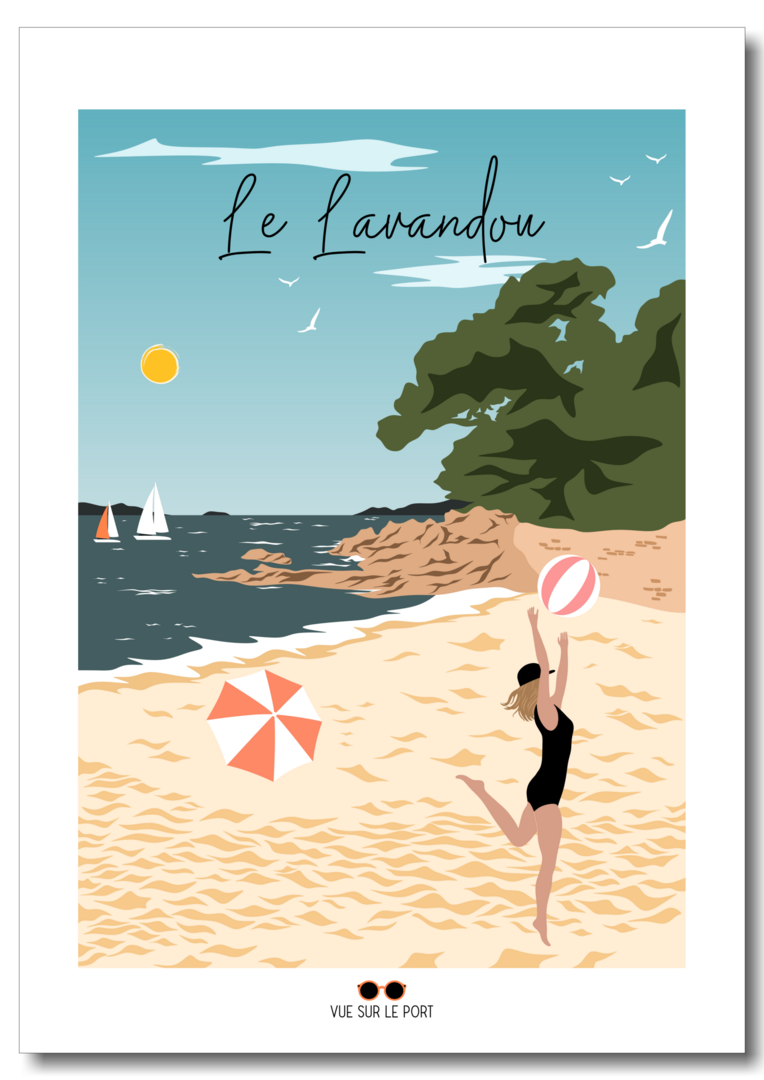 Affiche Le Lavandou Plage - Décoration