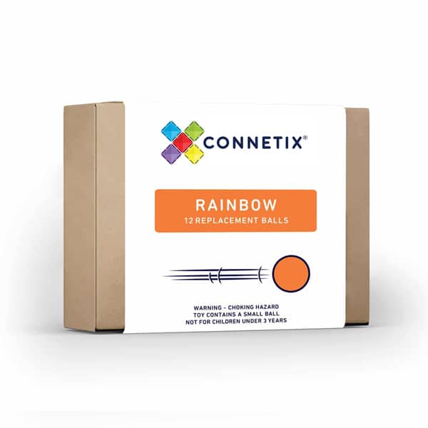 Connetix Lot de 12 boules arc-en-ciel en bois