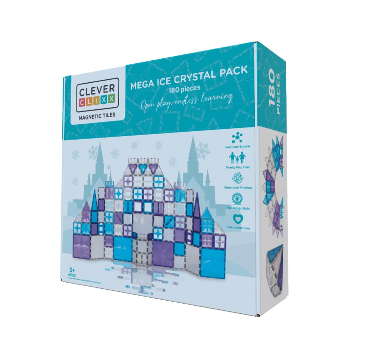 Cleverclixx Mega Ice Crystal Pack - Jeu magnétique 180 pièces